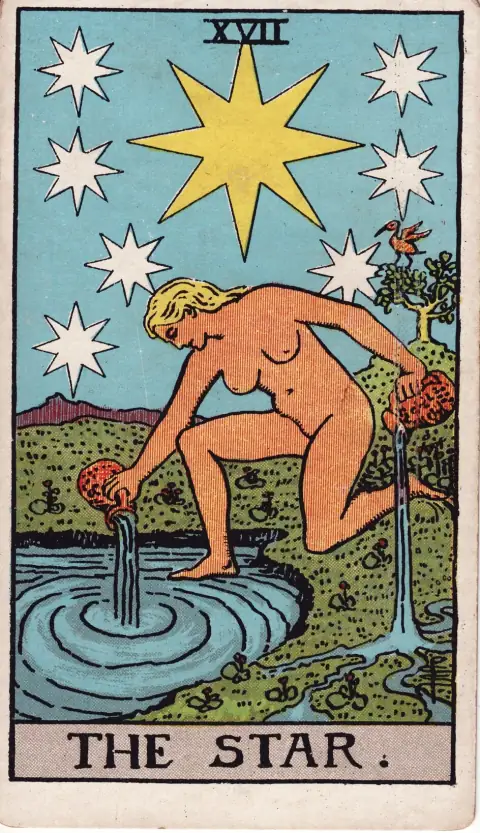 The Star tarot card, illustrated by Pamela Colman Smith, 1909